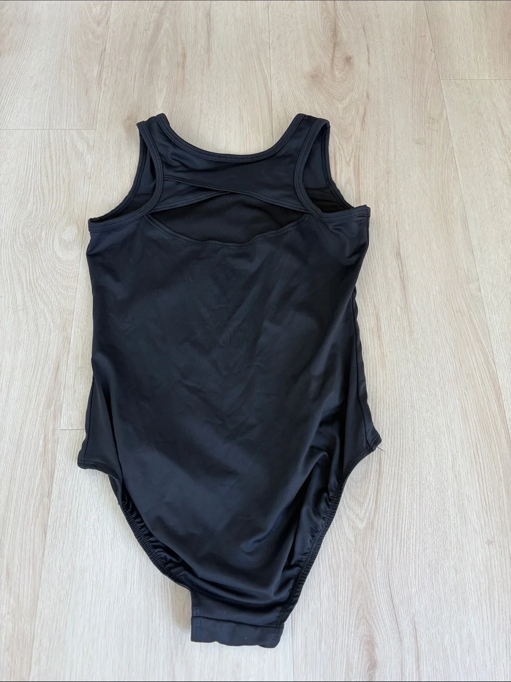Justice Black One-Piece leotard with Gold Logo